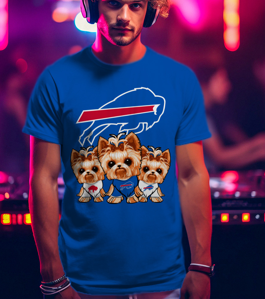 Buffalo Bills Yorkshire Terrier With Team T-Shirt