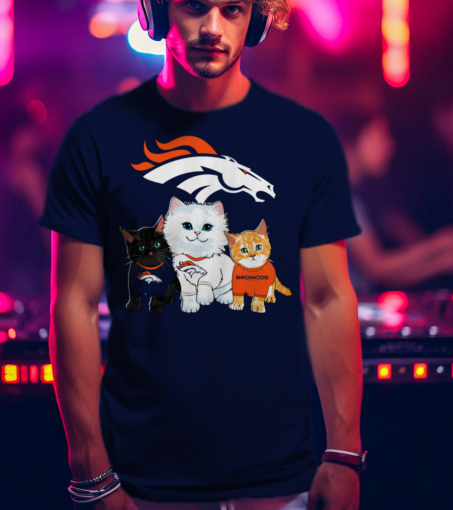 Denver Broncos Cat Trio T-Shirt
