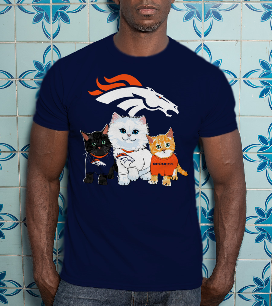 Denver Broncos Cat Trio T-Shirt