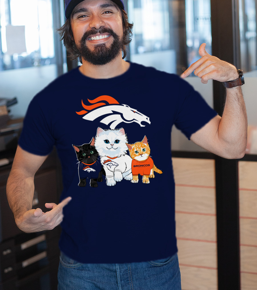 Denver Broncos Cat Trio T-Shirt
