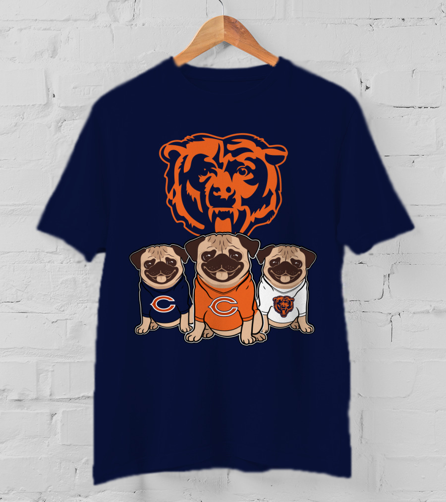 Chicago Bears Pugs T-Shirt
