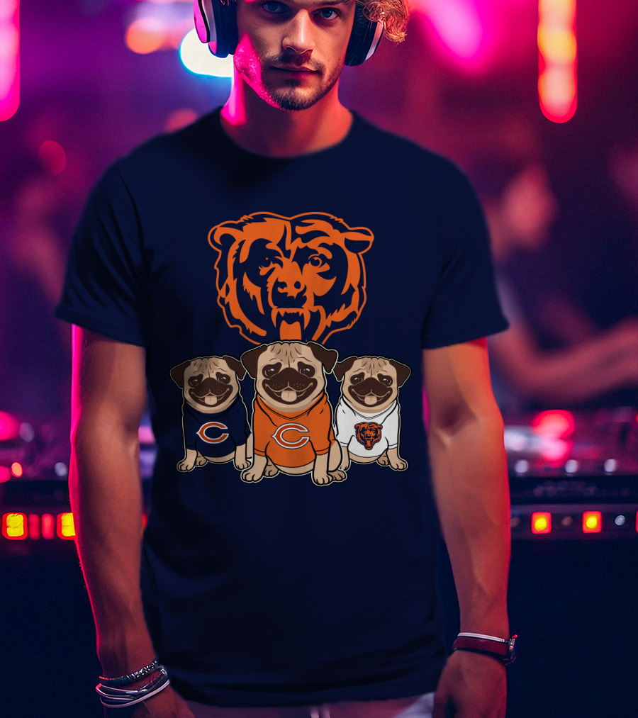 Chicago Bears Pugs T-Shirt