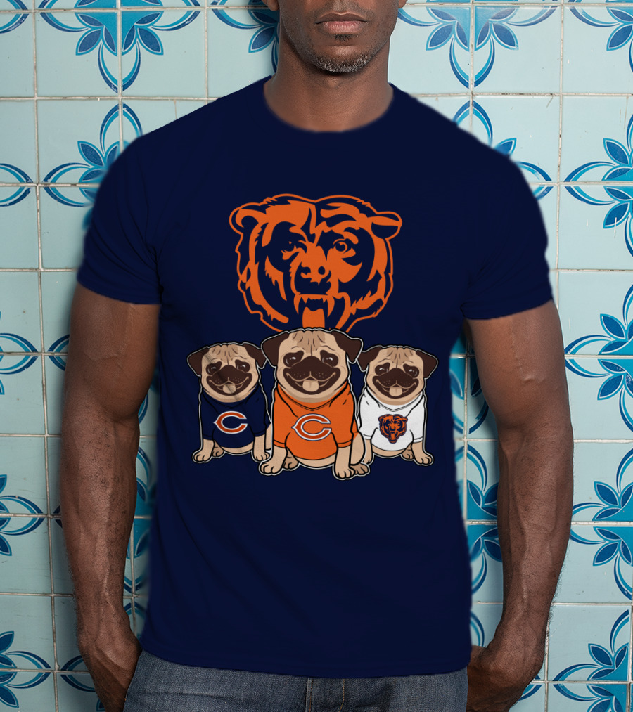 Chicago Bears Pugs T-Shirt