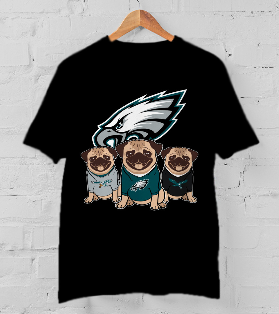Philadelphia Eagles Pugs T-Shirt