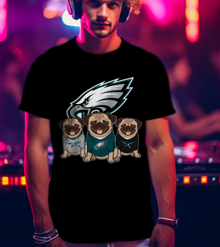 Philadelphia Eagles Pugs T-Shirt