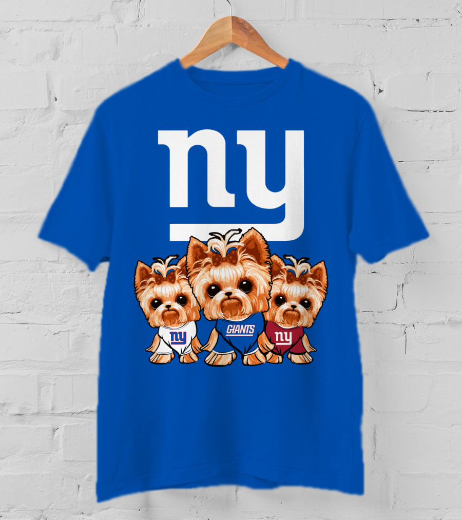 New York Giants Yorkshire Terrier T-Shirt