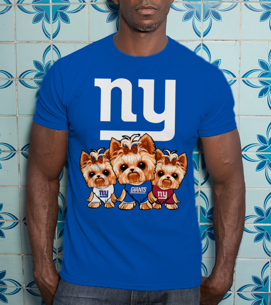 New York Giants Yorkshire Terrier T-Shirt