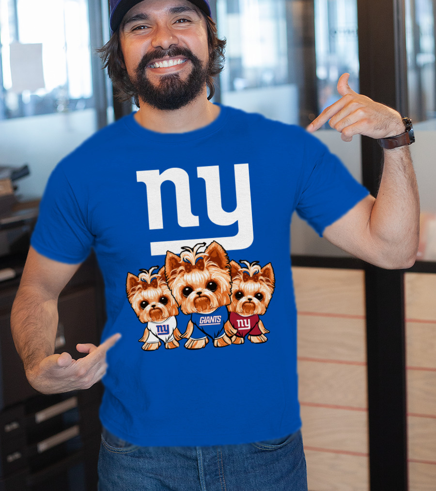 New York Giants Yorkshire Terrier T-Shirt
