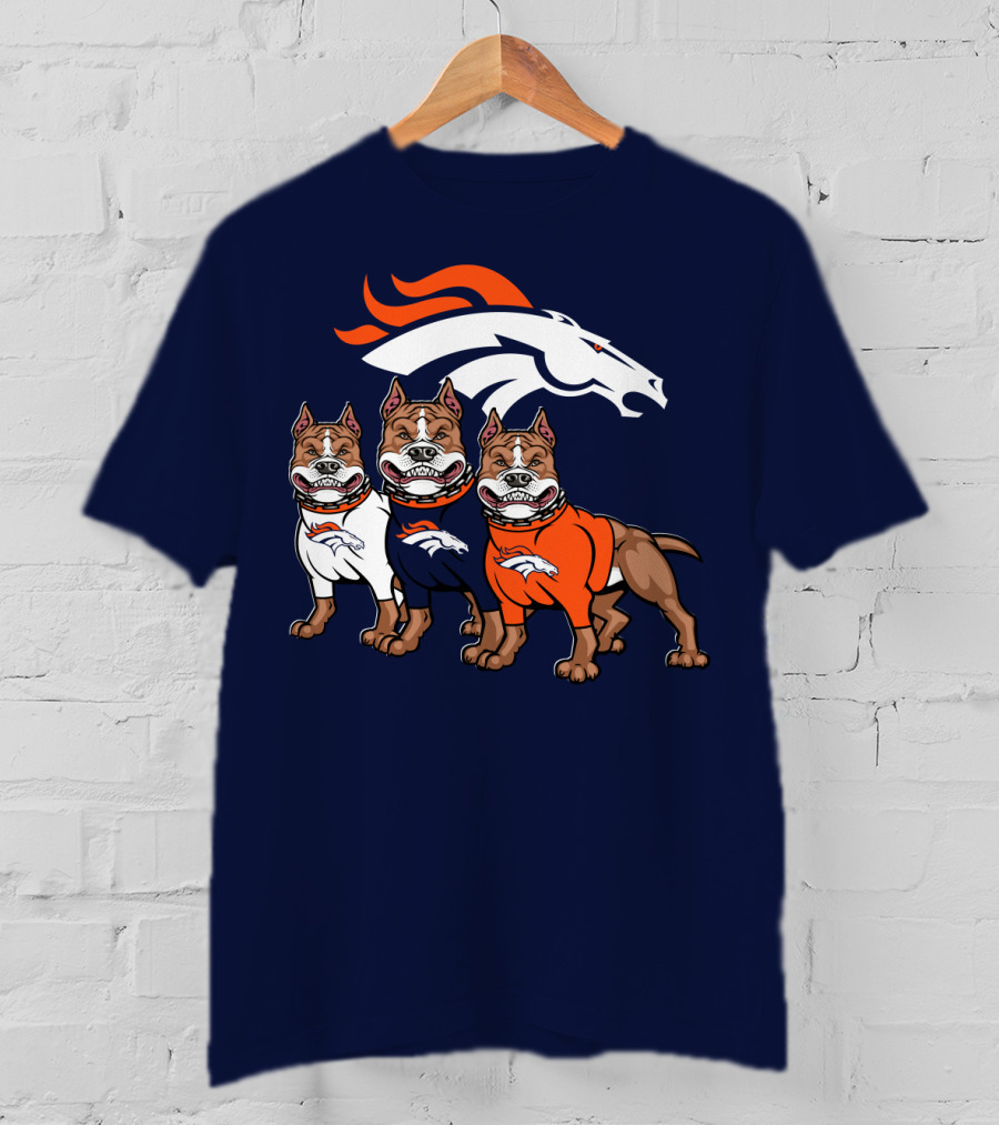 Denver Broncos With Pitbull T-Shirt