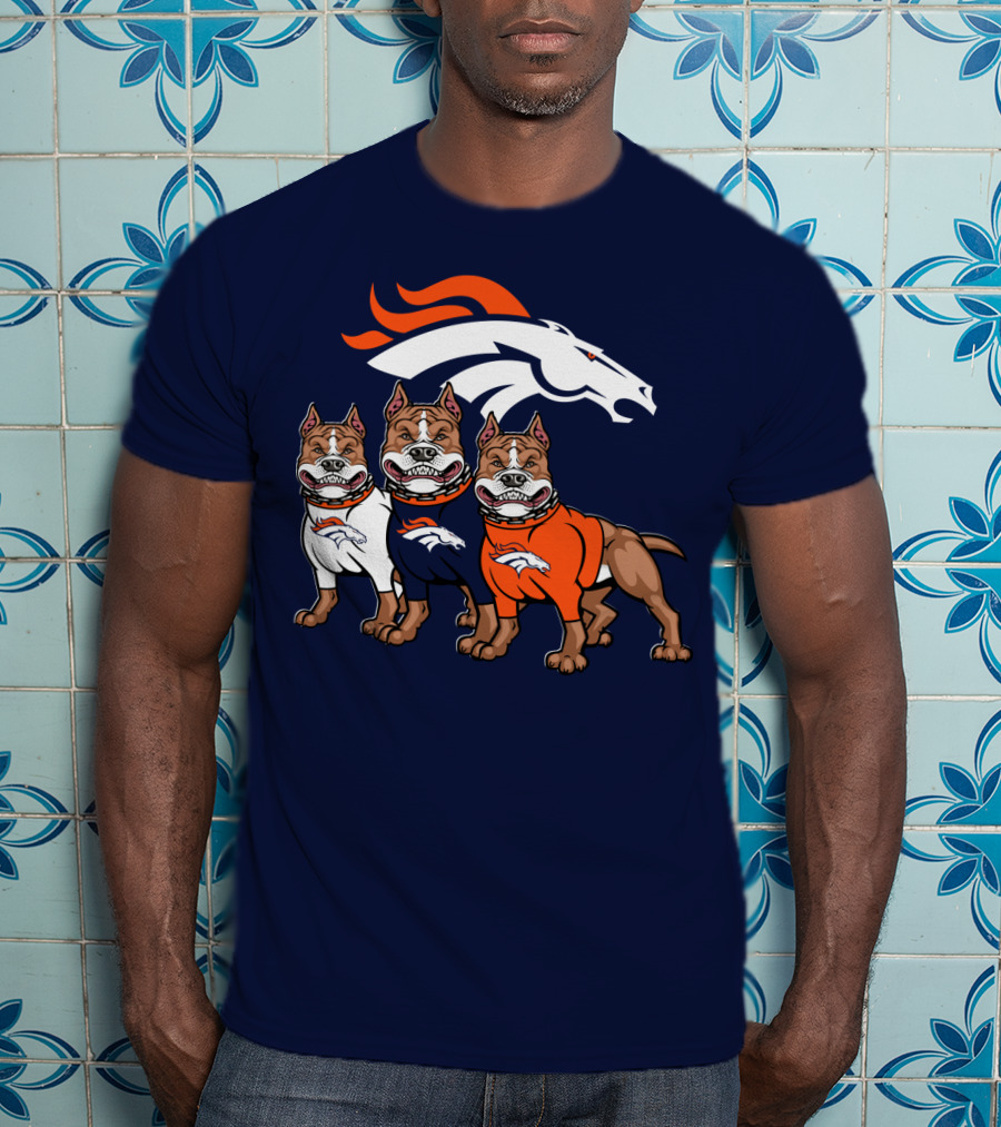 Denver Broncos With Pitbull T-Shirt