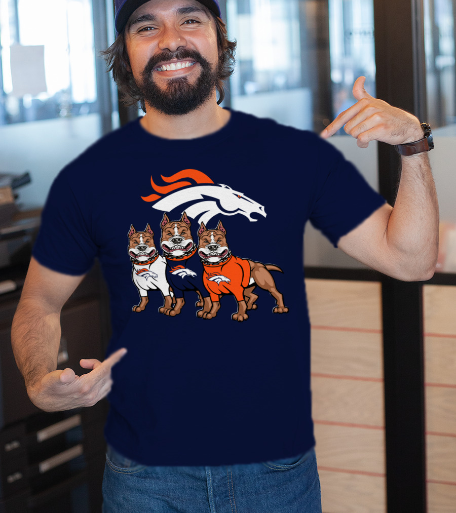 Denver Broncos With Pitbull T-Shirt