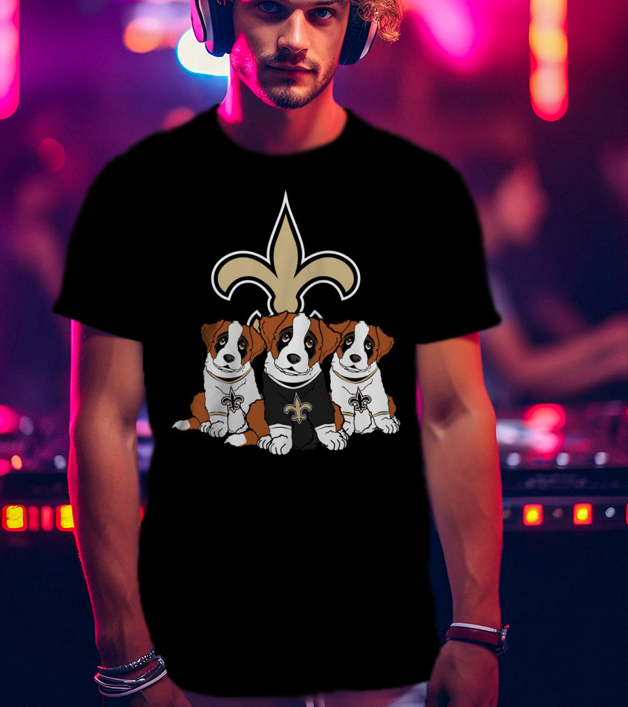New Orleans Saints Puppy Trio T-Shirt