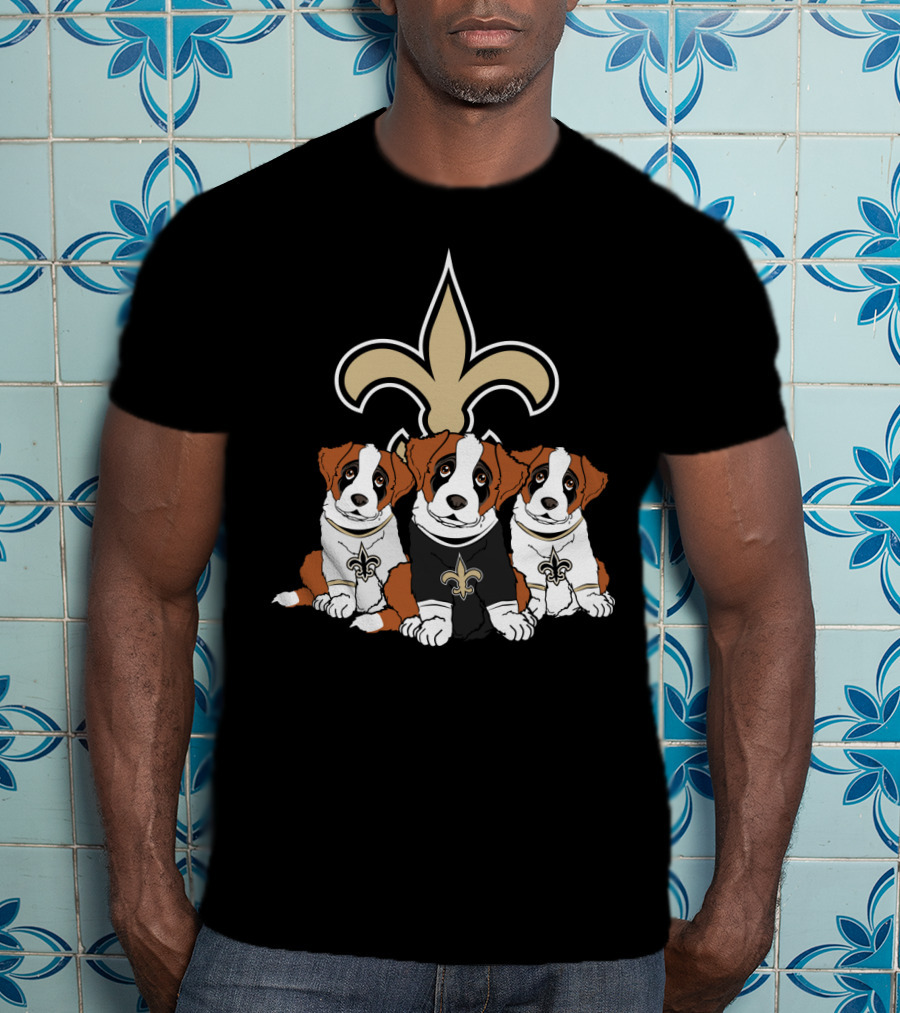 New Orleans Saints Puppy Trio T-Shirt