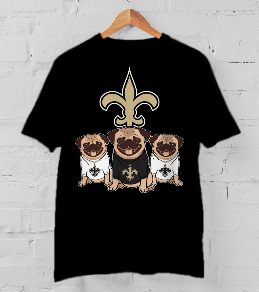 New Orleans Saints Pug Dog T-Shirt