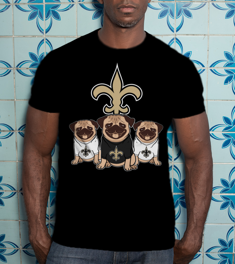 New Orleans Saints Pug Dog T-Shirt