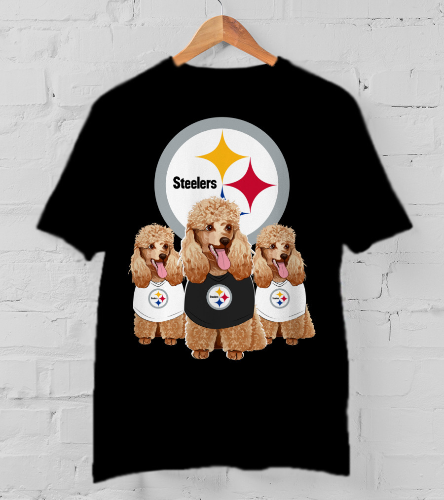 Pittsburgh Steelers Poodle Dogs Football Fan T-Shirt