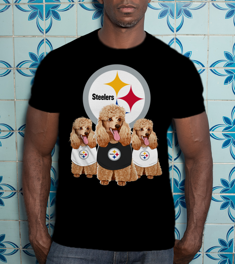 Pittsburgh Steelers Poodle Dogs Football Fan T-Shirt