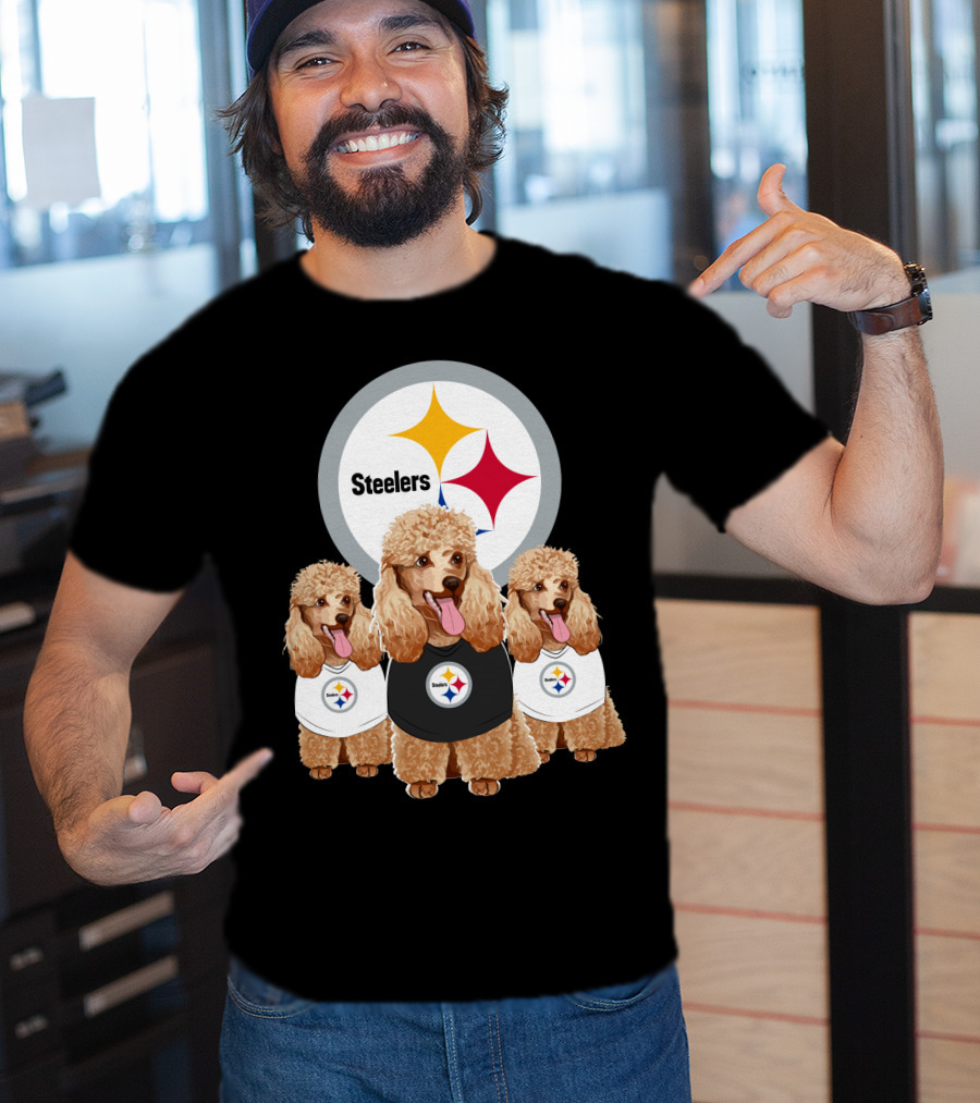 Pittsburgh Steelers Poodle Dogs Football Fan T-Shirt