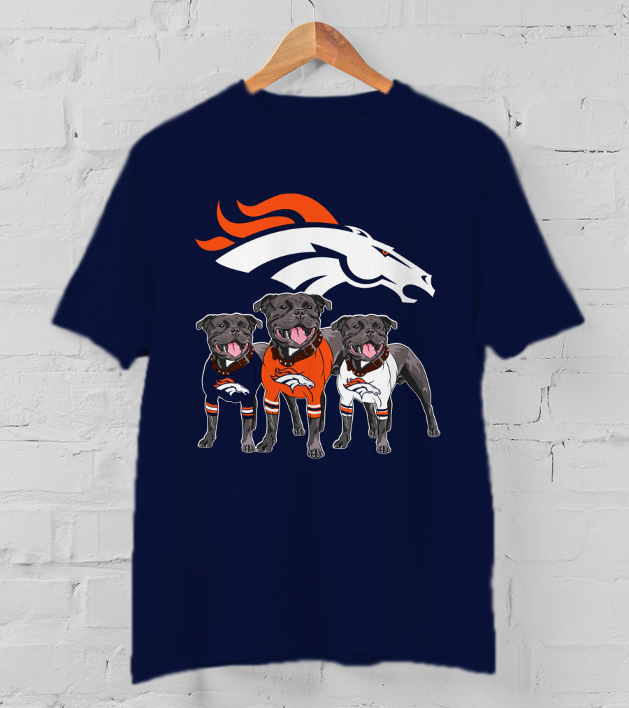 Denver Broncos Pitfull Dog Trio T-Shirt