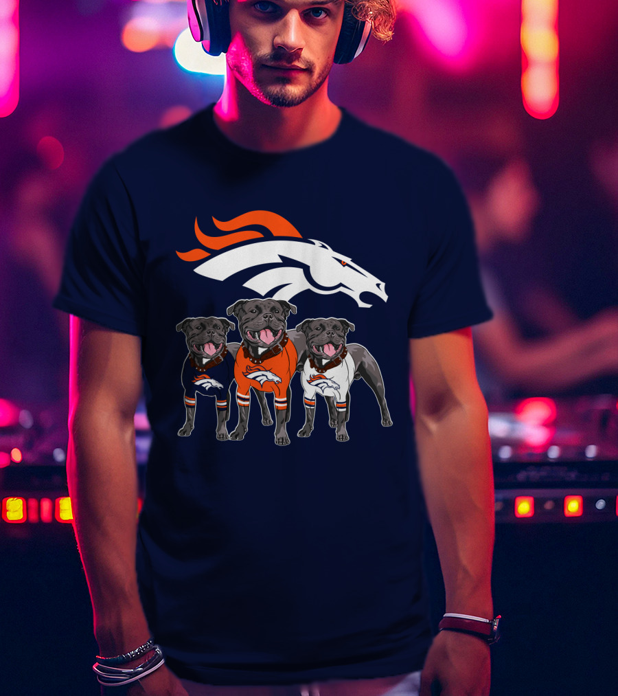 Denver Broncos Pitfull Dog Trio T-Shirt