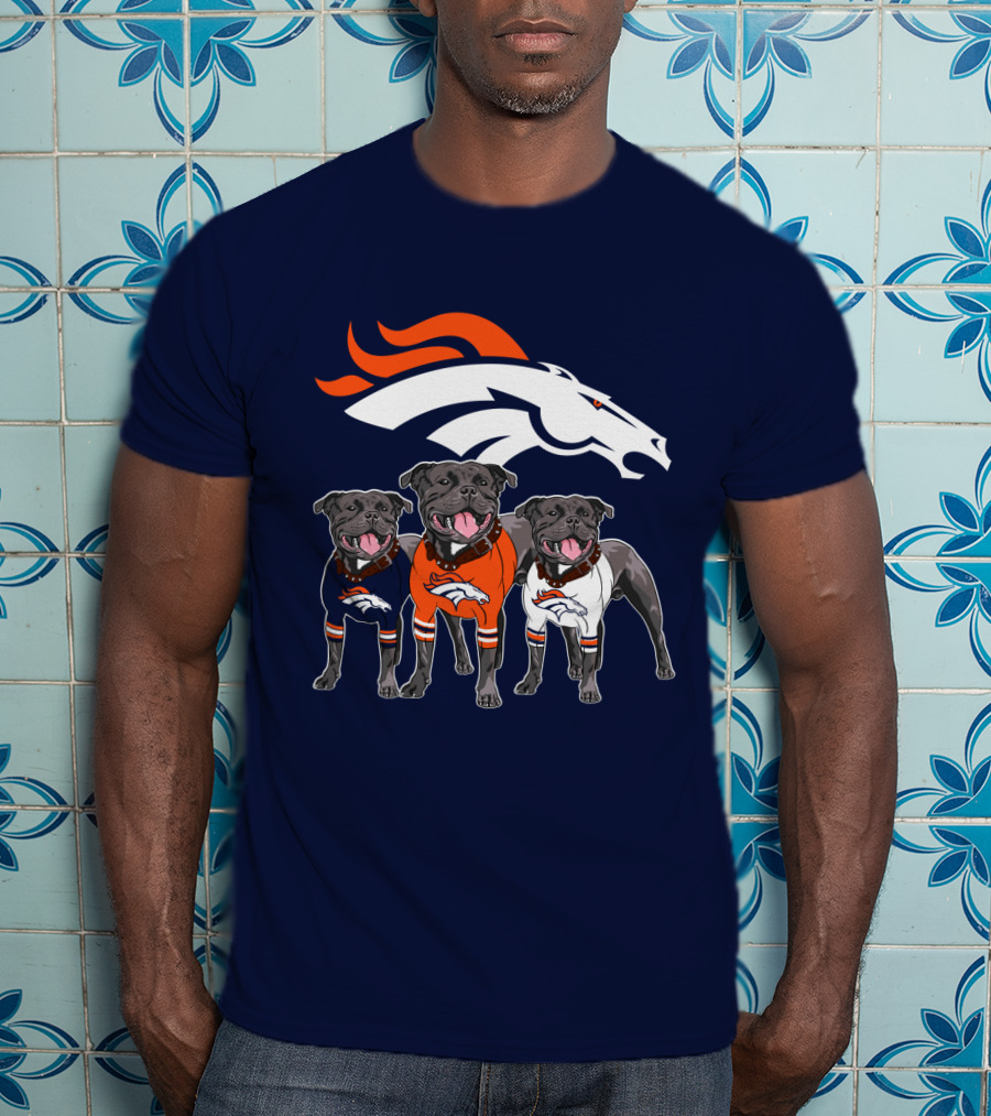 Denver Broncos Pitfull Dog Trio T-Shirt