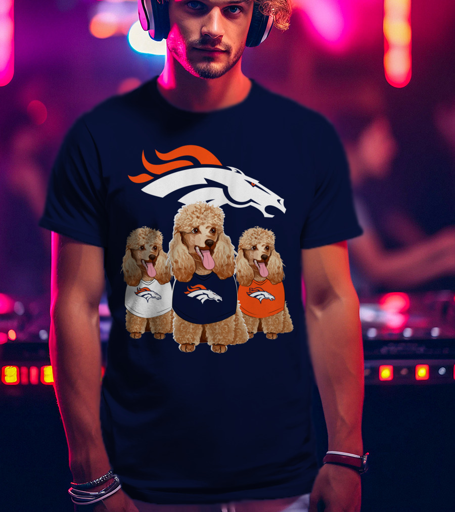 Denver Broncos Poodle T-Shirt