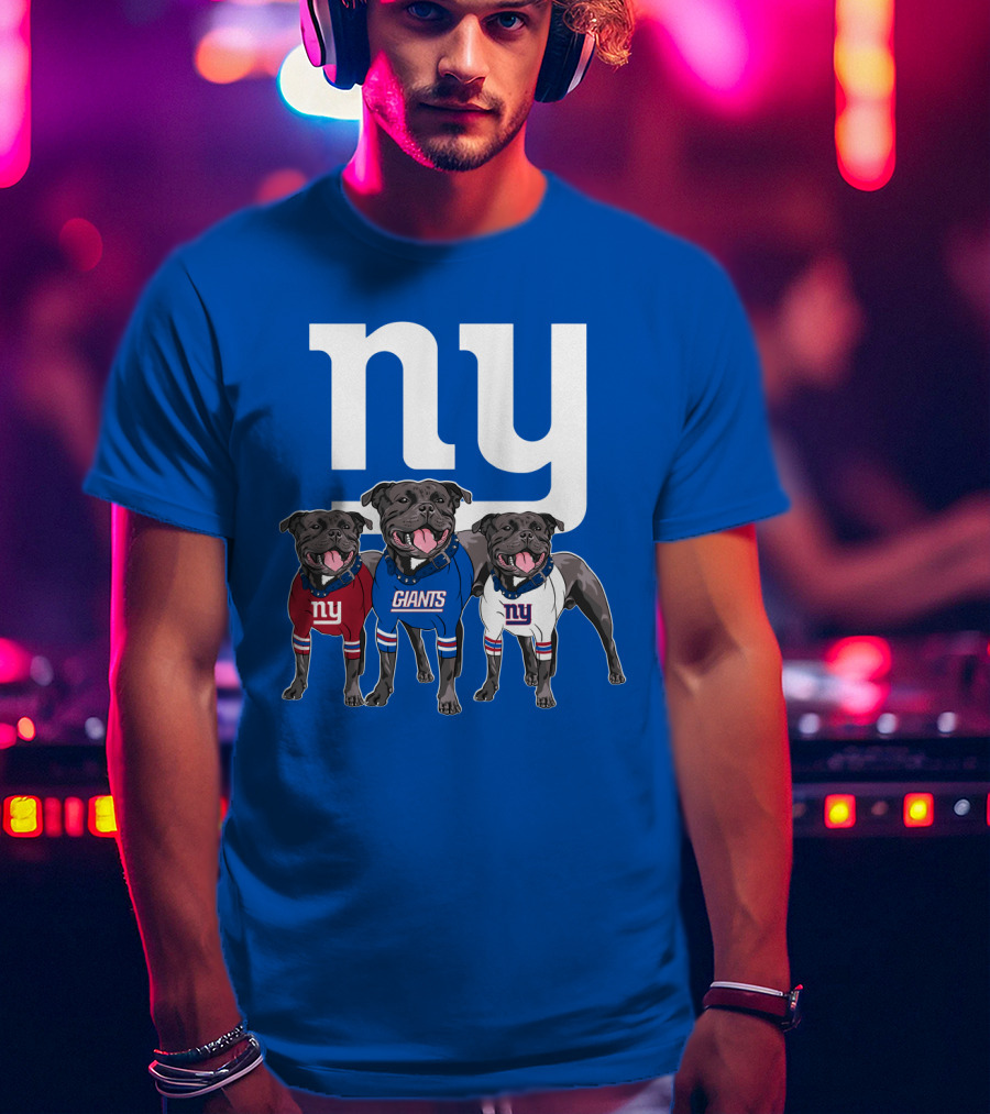 Ny Giants Pug Trio T-Shirt