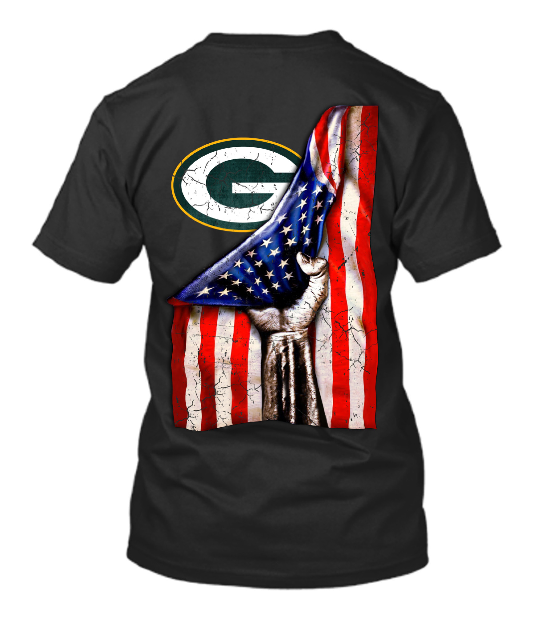 Patriotic Green Bay Packers American Flag Combination T-Shirt