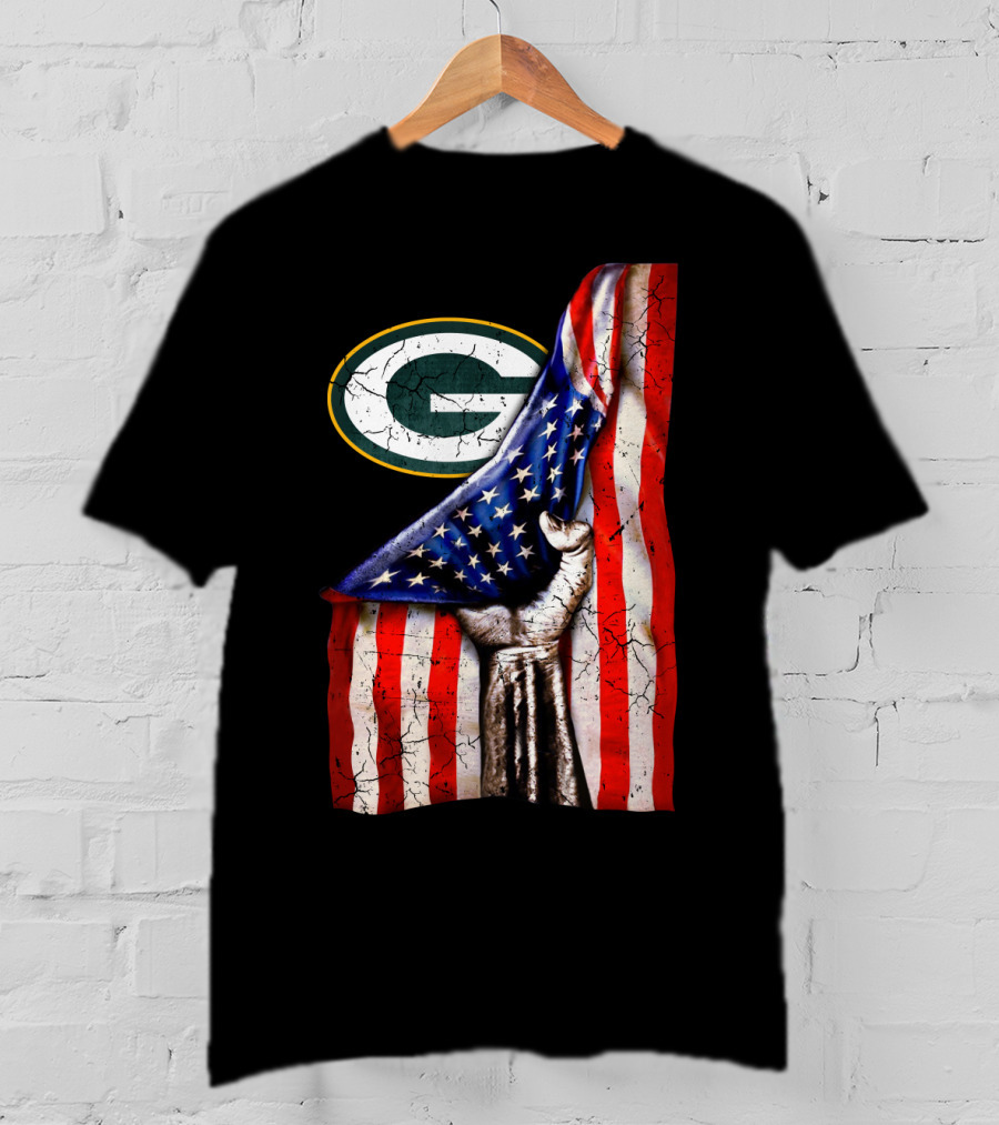 Patriotic Green Bay Packers American Flag Combination T-Shirt