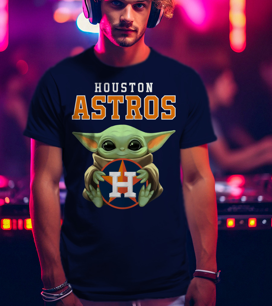 Houston Astros Baby Yoda Logo Fan T-Shirt