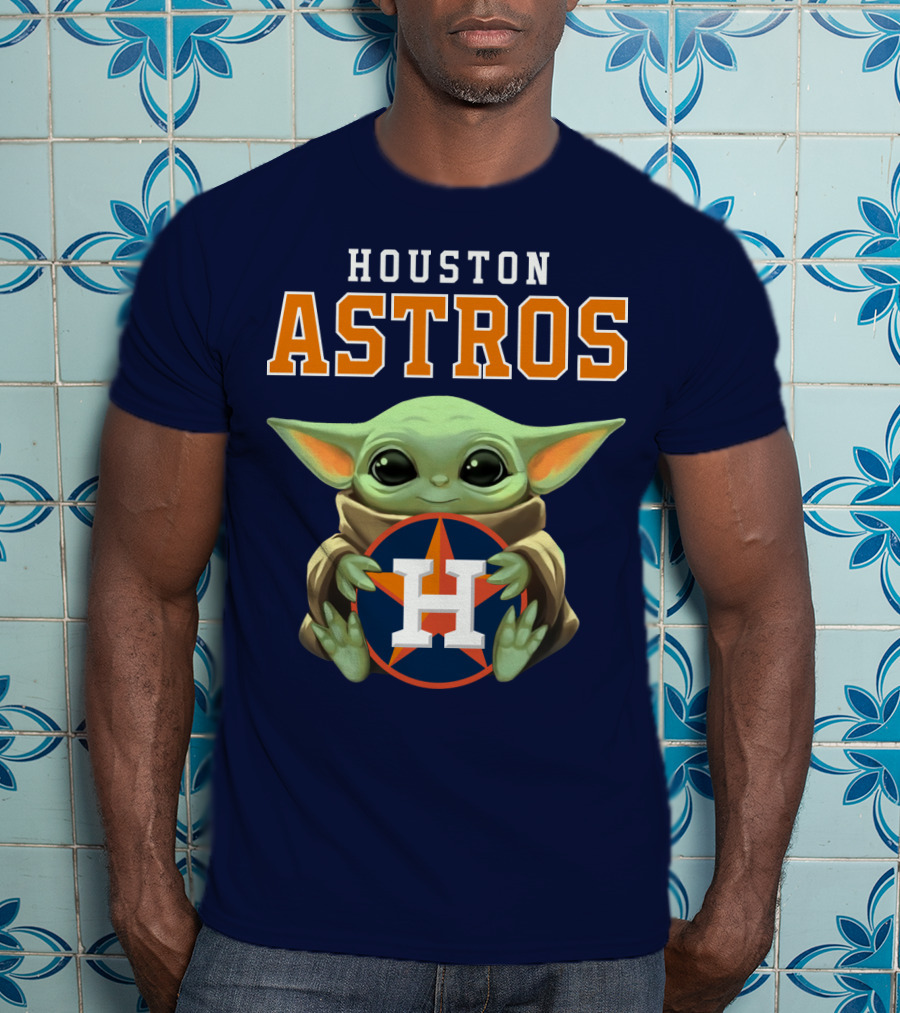 Houston Astros Baby Yoda Logo Fan T-Shirt