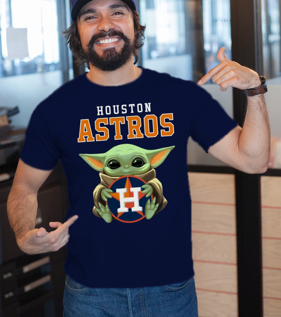 Houston Astros Baby Yoda Logo Fan T-Shirt
