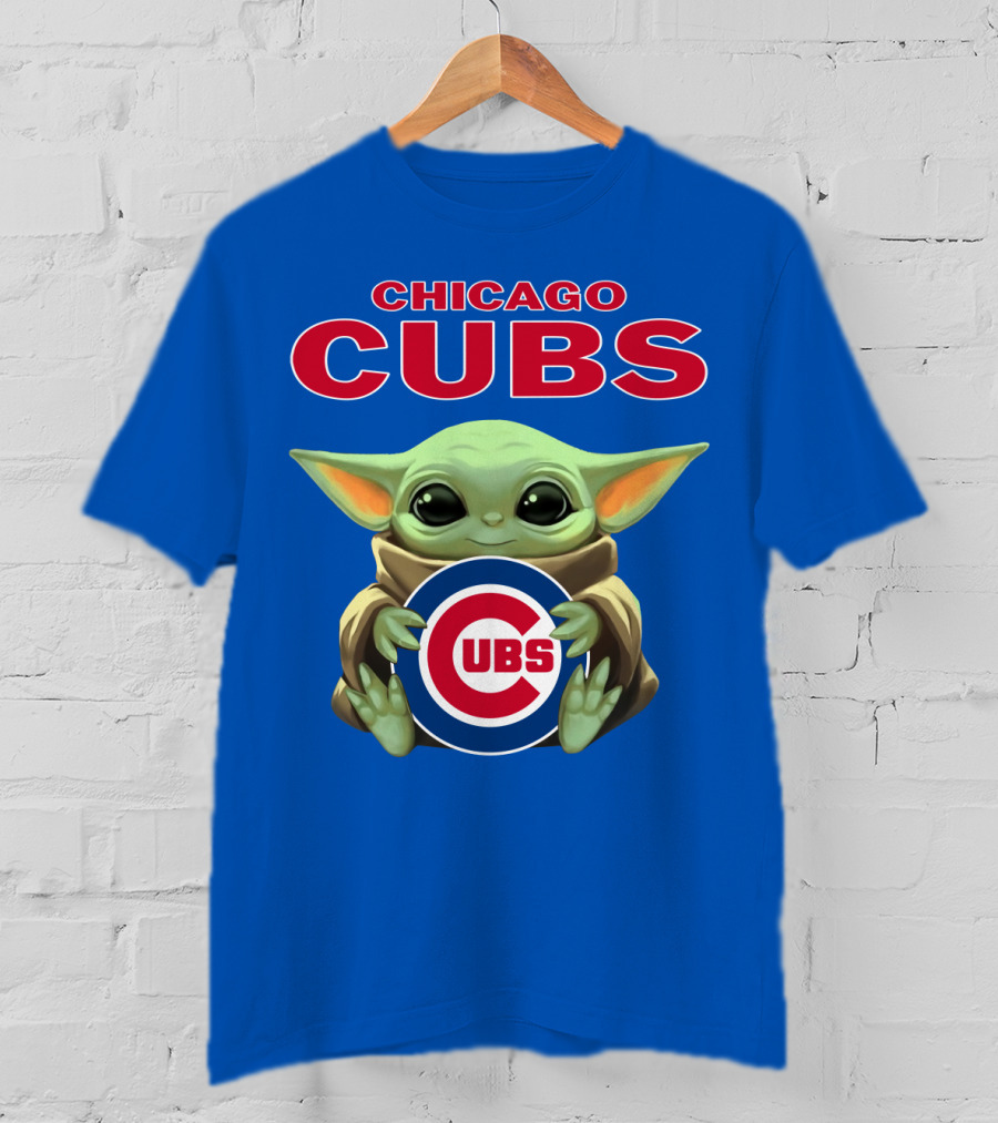 Chicago Cubs Baby Yoda Holding Cubs T-Shirt
