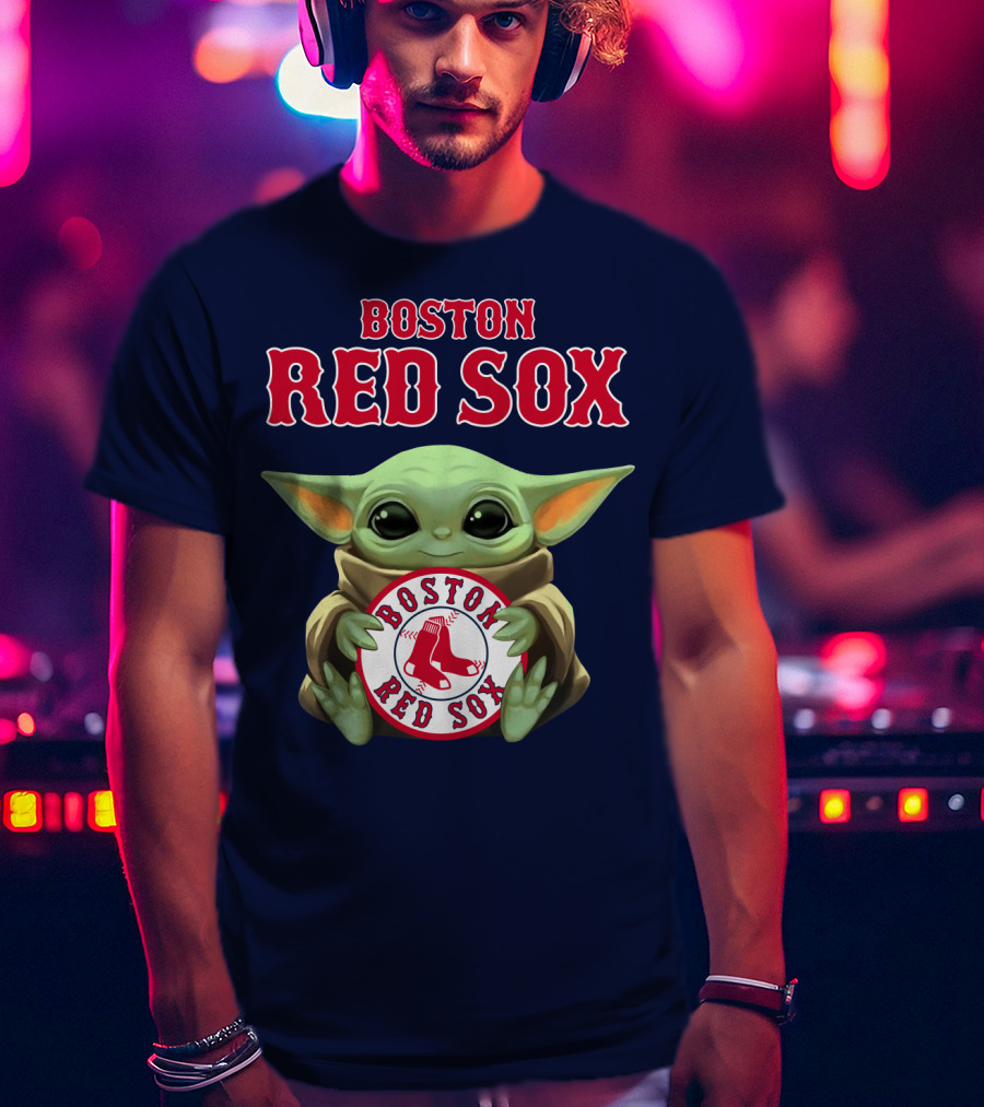 Boston Red Sox Baby Yoda Holding Baseball Team T-Shirt