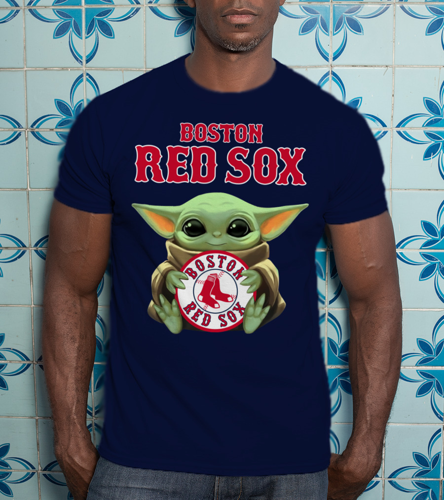 Boston Red Sox Baby Yoda Holding Baseball Team T-Shirt