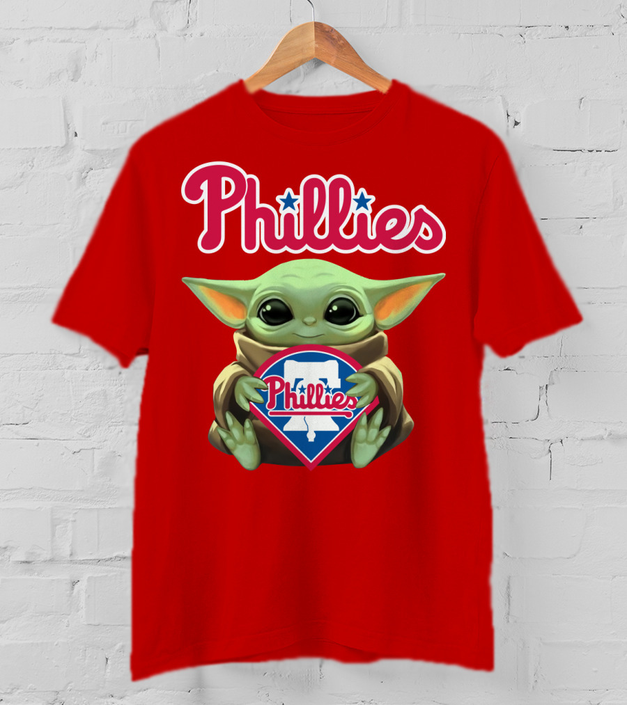 Phillies Baby Yoda Holding Phillies T-Shirt