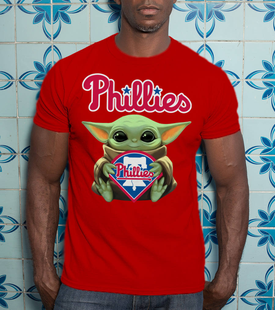 Phillies Baby Yoda Holding Phillies T-Shirt
