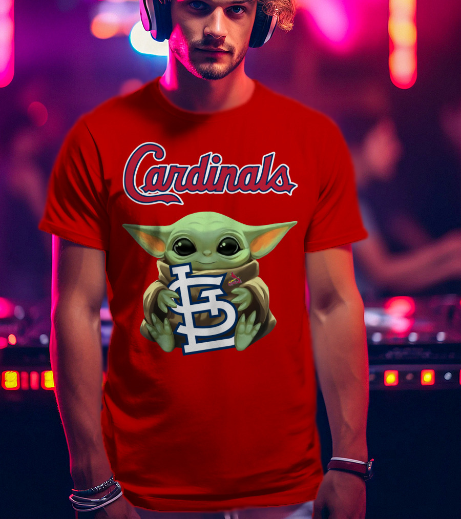Cardinals Baby Yoda Holding St. Louis T-Shirt