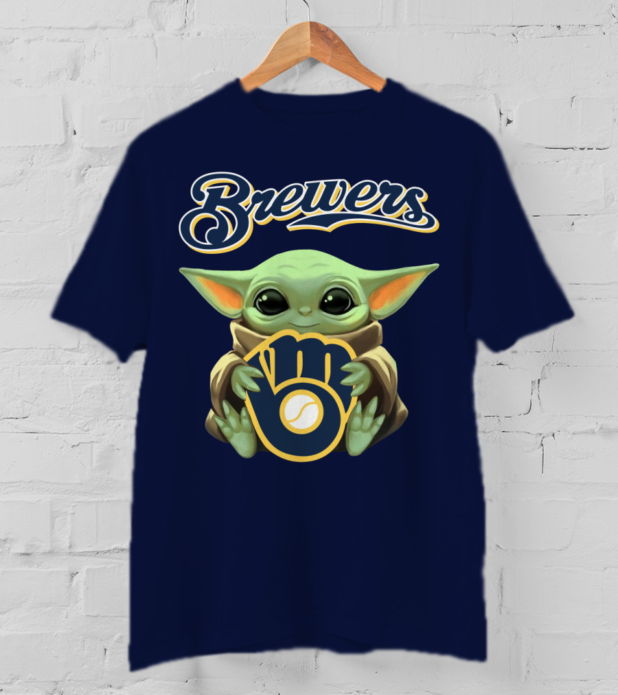 Brewers Baby Yoda Holding Milwaukee T-Shirt