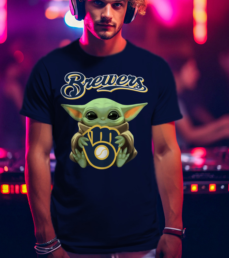 Brewers Baby Yoda Holding Milwaukee T-Shirt