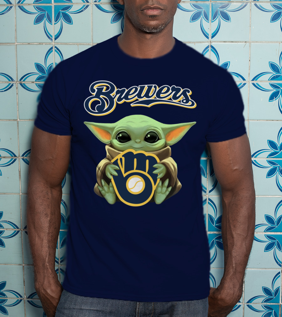 Brewers Baby Yoda Holding Milwaukee T-Shirt