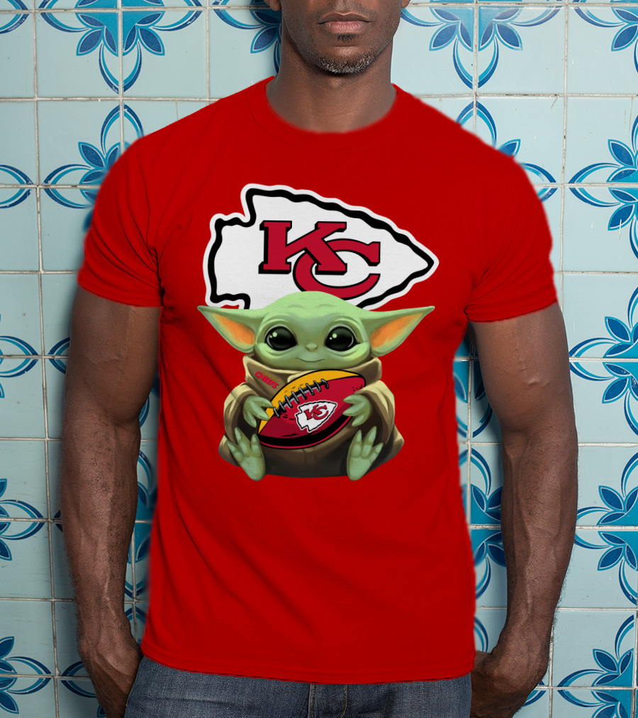 Baby Yoda Kc Chiefs Football Fan T-Shirt