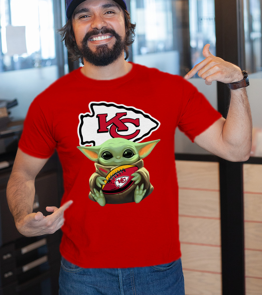 Baby Yoda Kc Chiefs Football Fan T-Shirt