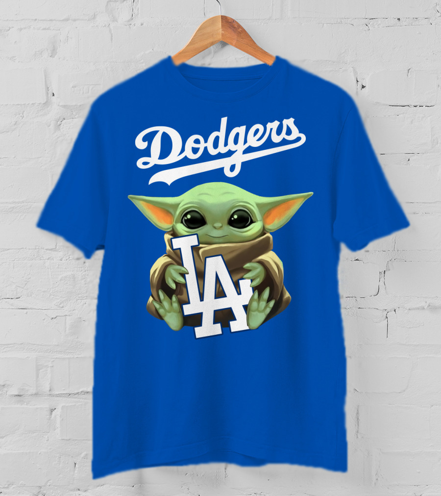 Dodgers Baby Yoda Holding La Team T-Shirt