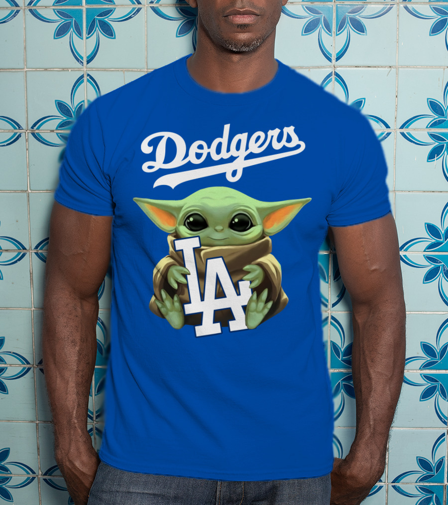 Dodgers Baby Yoda Holding La Team T-Shirt