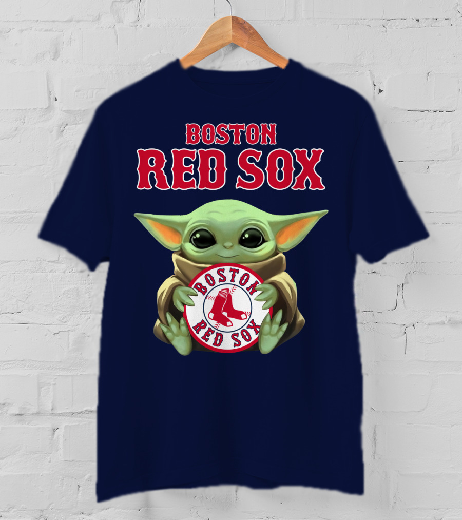 Boston Red Sox Baby Yoda Holding Team T-Shirt