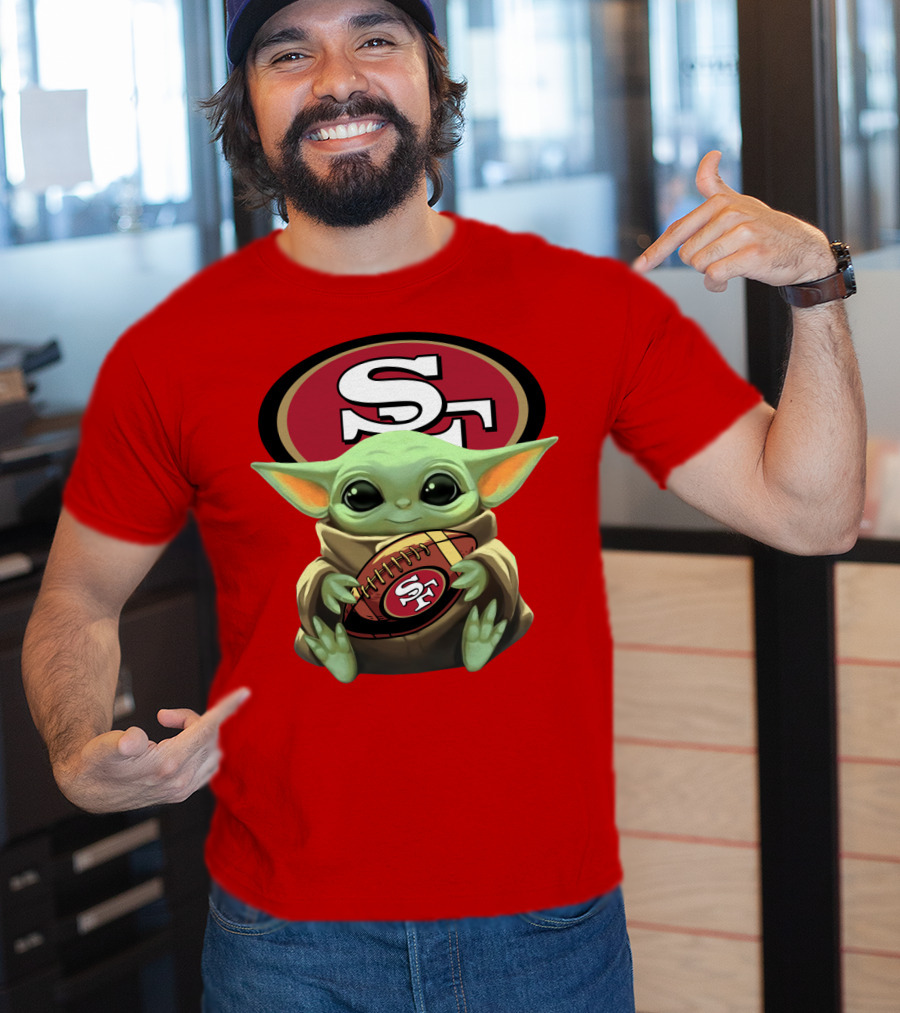 Baby Yoda San Francisco 49ers Football T-Shirt