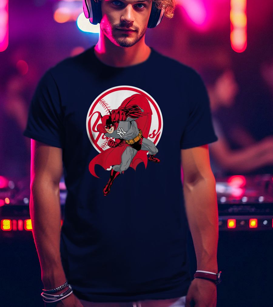 Batman Yankees Baseball Hero Iconic Mashup T-Shirt