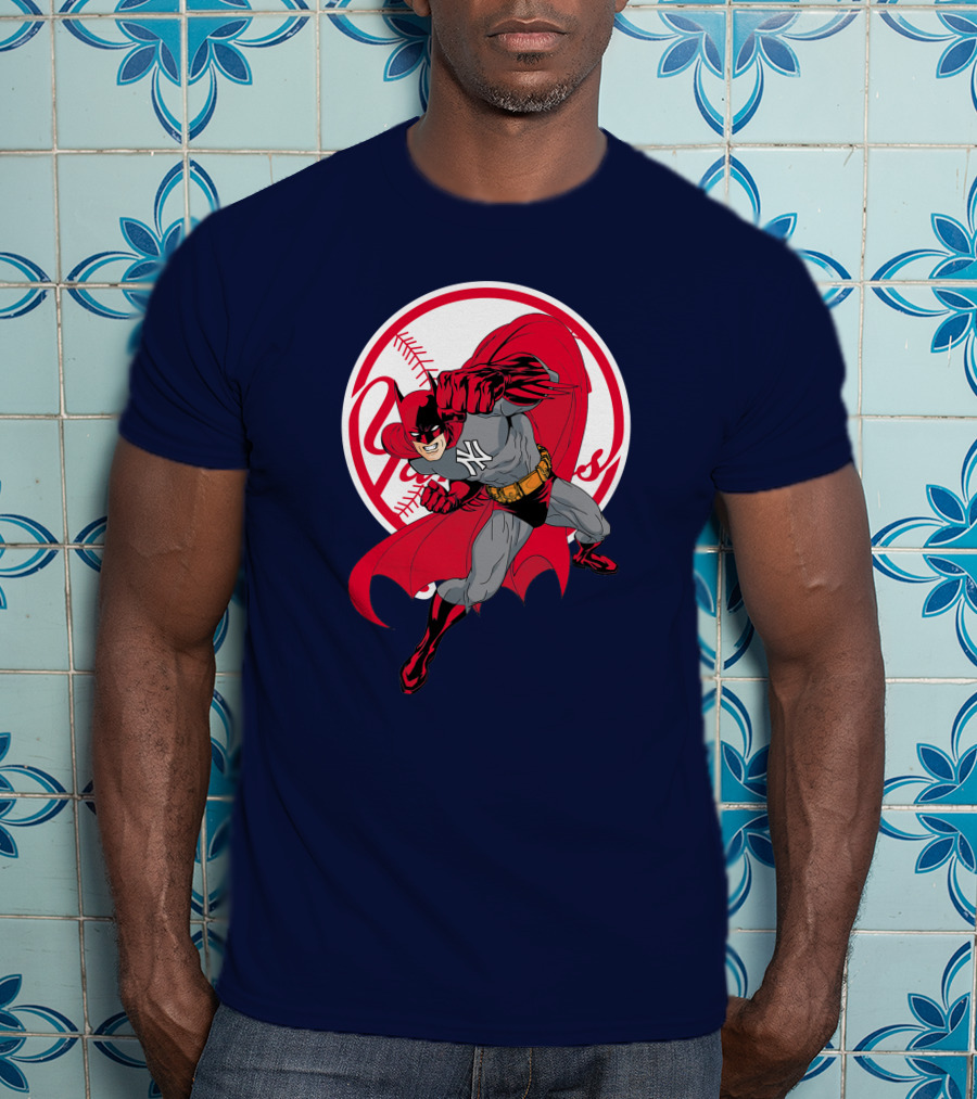 Batman Yankees Baseball Hero Iconic Mashup T-Shirt