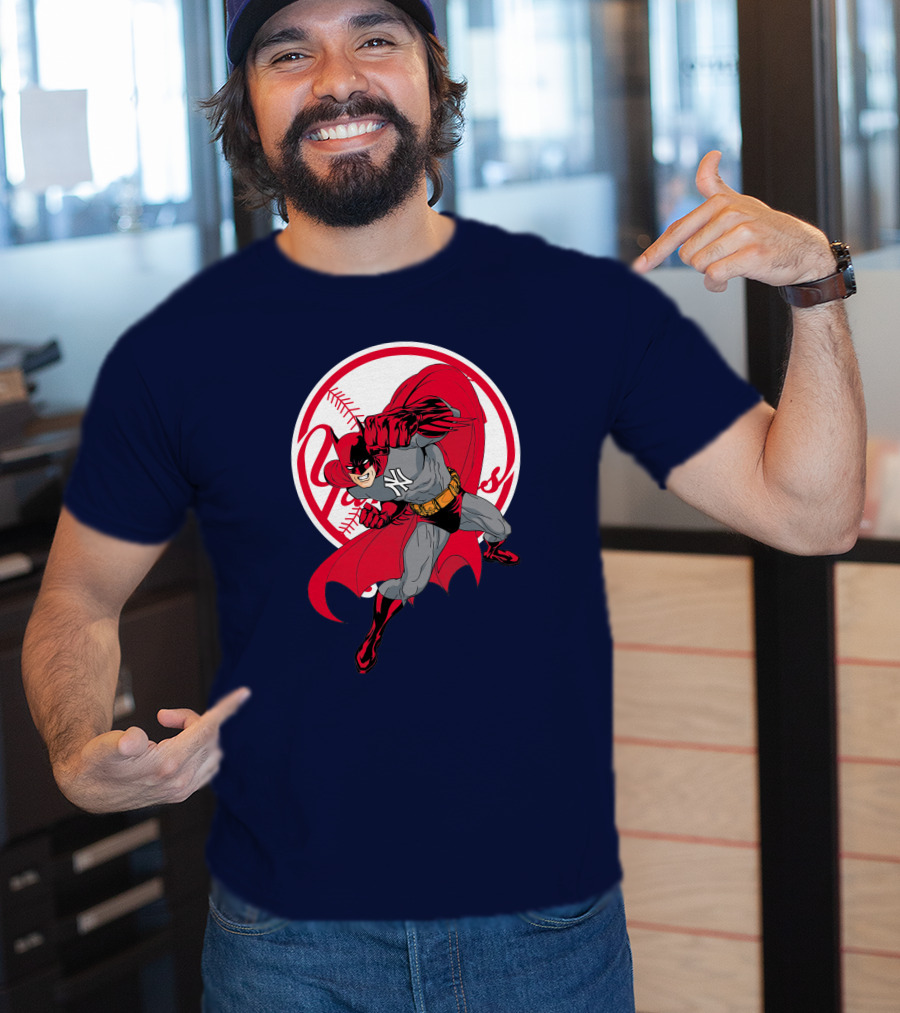 Batman Yankees Baseball Hero Iconic Mashup T-Shirt